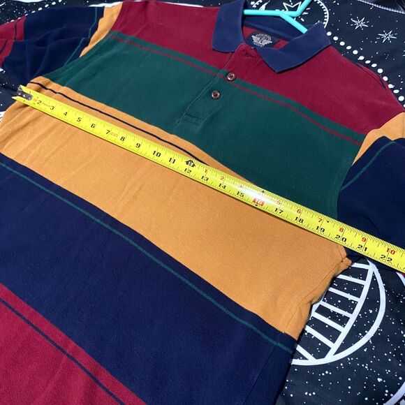 Vintage Dockers Rugby Polo Shirt Men's M Red Striped Cotton Long Sleeve Academia - Picture 5 of 6